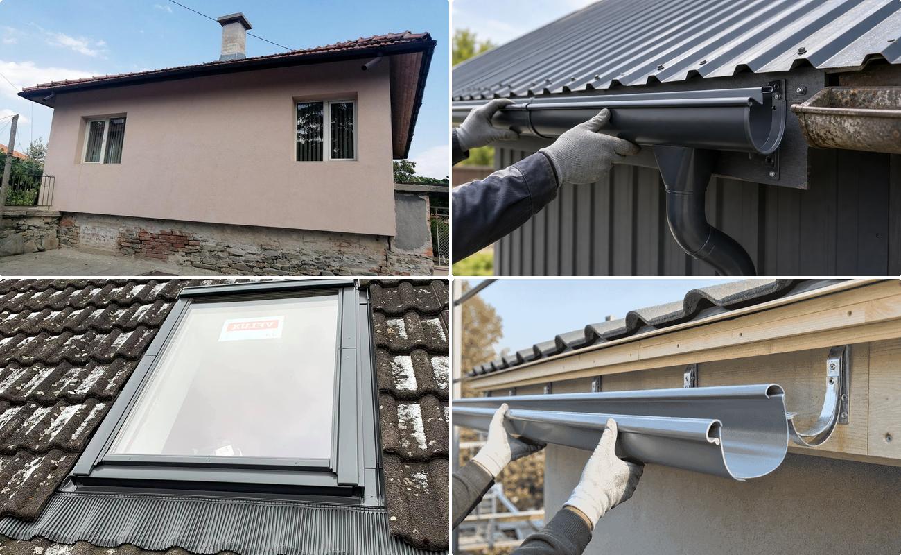 Montaj jgheaburi si burlane pentru acoperis